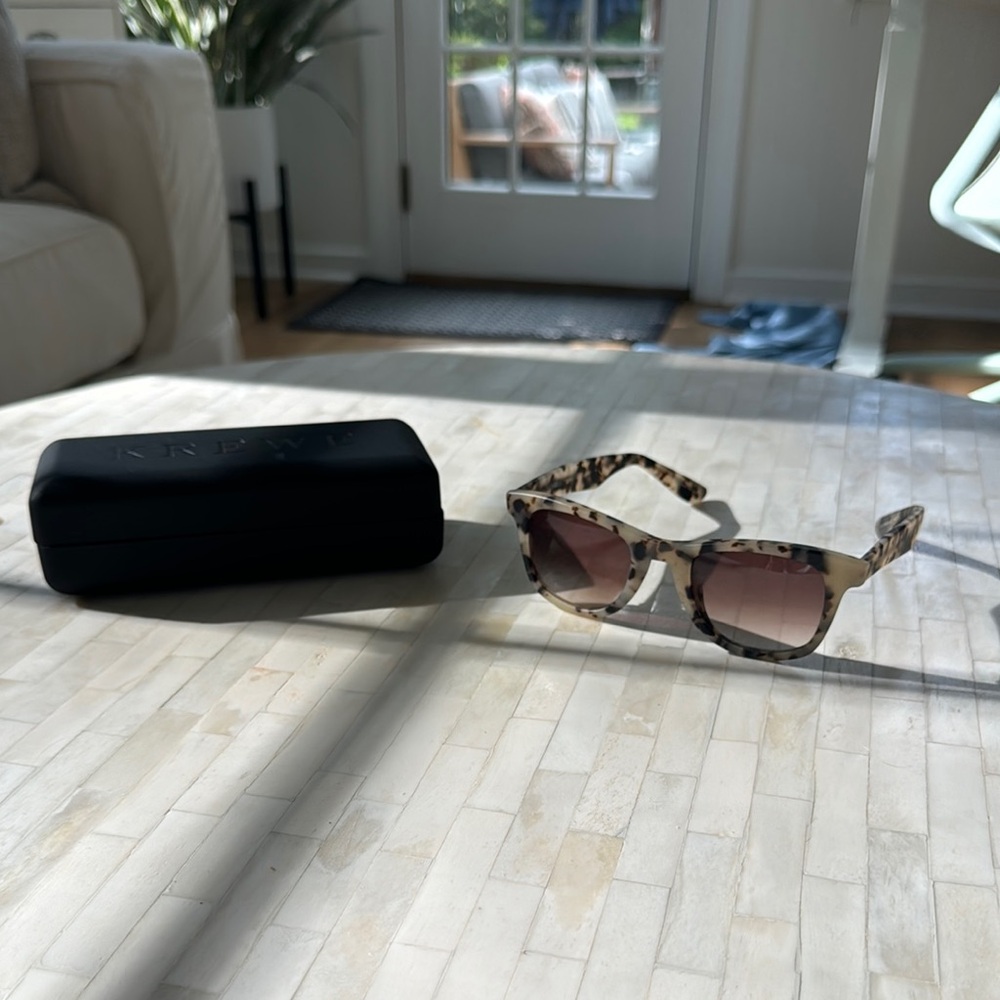 Krewe Charles Leopard Print Sunglasses with Case